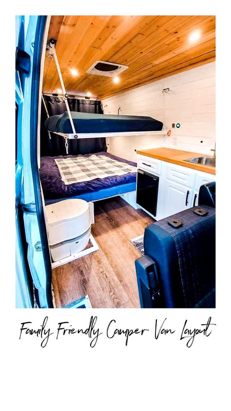 Sprinter Van Conversion Layout, Van Conversion For Family, Van Layout, Van Conversion Build, Van Conversion Layout, Raising Wildflowers, Camper Cushions, Family Van, Campervan Bed