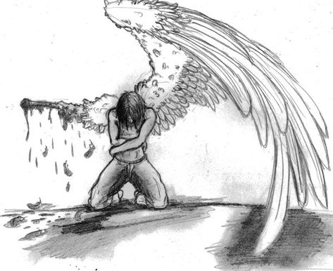 Broken Wings Sketch, Broken Wings Angel, Broken Angel Wings, Angel With Broken Wings, Wings Sketch, Angel Sketch, Angel Wings Drawing, Angel Falls, Exhibition Ideas