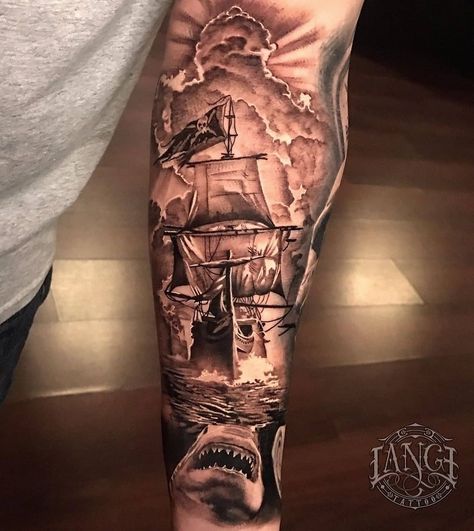 Tattoos Realism, Compass And Map Tattoo, Map Tattoo, Pirate Tattoo, Tattoos Arm, Map Tattoos, Men Tattoos Arm Sleeve, Men Tattoos, Nautical Tattoo