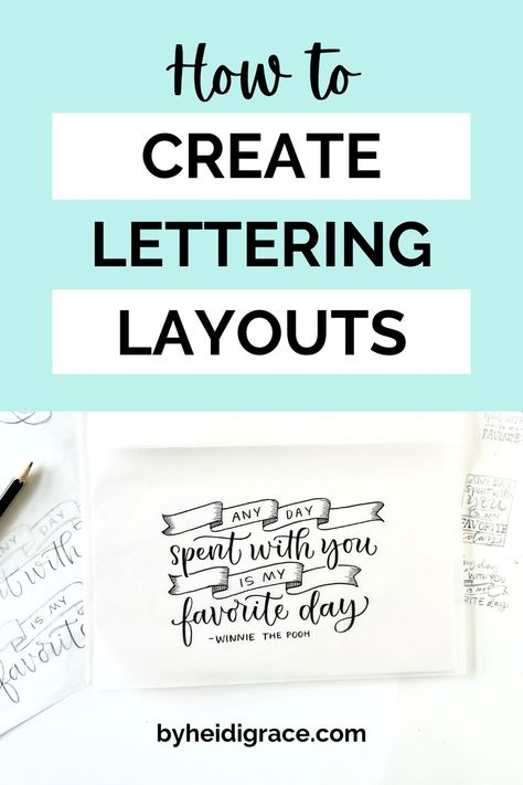 Learn how to create lettering layouts with a step by step process so that you can design your own lettering compositions from the first sketch to a final piece. Hand lettering | modern calligraphy | lettering designs Quotes Fonts Design, How To Typography Tutorials, Hand Lettering Examples, Hand Lettering Projects, Hand Lettering Composition, Hand Lettering Layouts, Lettering Composition Ideas, Calligraphy Quotes Doodles Colorful, 2024 Calligraphy