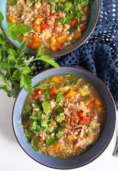 Buckwheat Soup, Ground Turkey Crockpot Recipes, Turkey Crockpot Recipes, Ground Turkey Soup, Raw Dessert Recipes, Buckwheat Recipes, Healthy Turkey, Leftover Turkey Recipes, Turkey Soup