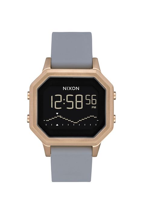 Aida - Nixon Light Gold Gray Siren SS Watch - ONESIZE Nixon Watches, Mens Watches Popular, Grey Watch, Digital Sports Watches, Nixon Watch, Watch Women, Silicon Bands, Injection Moulding, Nixon