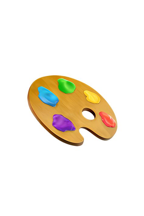 The emoji 🎨 Artist Palette depicts a wooden palette with several blobs of paint in different colors on it. It also has a thumb hole on one end and a curved thumb rest on the other end. Art Emoji, Emoji Icon, Emoji Png, Emojis Aesthetic, Emoji Painting, Apple Emojis, Ios Emoji, Icon Emoji, Iphone Colors