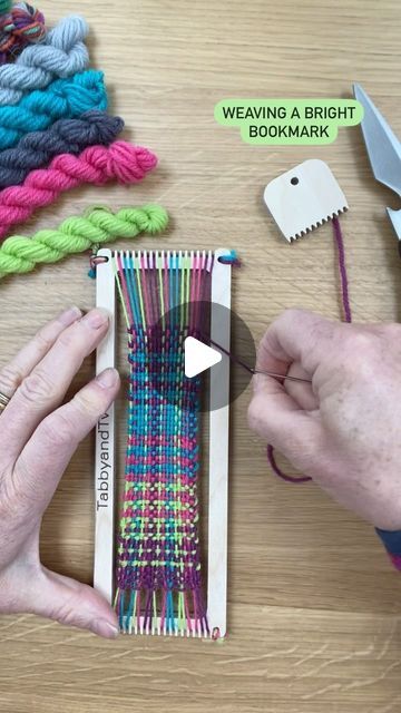 TabbyandTweed on Instagram: "Brightening up the day with some colourful weaving of a bookmark.  If you would like to learn to weave then our kits can be purchased from our TabbyandTweed website and Etsy shops.

#weaving #weavingloom #bookmark #loom #mindfulcrafting #colourfullycrafted #weavingkit #ukmade #britishwool #learntoweave" Weaving Kit, Diy Weaving, Loom Weaving, Loom, To Learn, The Day, Weaving, Etsy Shop, Wool