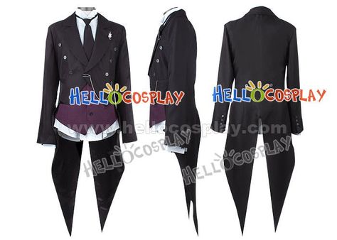 Black Butler Kuroshitsuji Sebastian Cosplay Costume Sebastian Costume, Butler Costume, Black Halloween Costumes, Animal Halloween Costumes, Black Butler Sebastian, 19th Century Fashion, Black Butler Kuroshitsuji, Clothes Aesthetic, Reference Poses