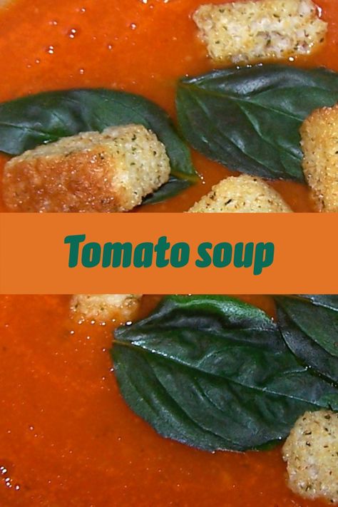 There's nothing like a big bowl of comforting tomato soup 🍅 🥫 on a chilly day a part from a big bowl of tomato soup with basil pesto and crispy croutons 😋 Soup With Croutons, Soup With Basil, Pesto Soup, Croutons Recipe, Homemade Tomato Soup, Crouton Recipes, Tomato Soup Homemade, Basil Pesto, Big Bowl