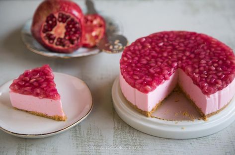 Pomegranate Yogurt Mousse Cake Yogurt Mousse Cake, Yogurt Mousse, Recipe Book Diy, Book Diy, Mousse Cake, Diy Book, Recipe Book, Food Photo, Cake Desserts