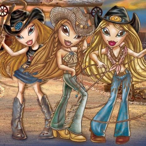 Bratz Wild Wild West, Bratz Artwork, Bratz Doll Fashion, Bratz Art, Bratz Fashion, Bratz Doll Outfits, Brat Doll, Bratz Girls, Wild Wild West