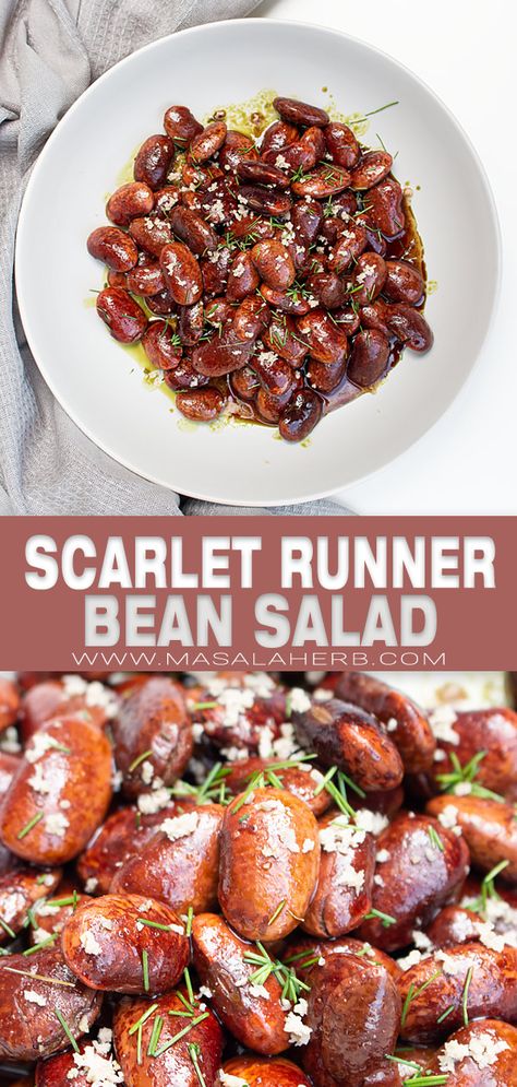 This is a classic Austrian bean recipe. It's hearty, flavoreful and easy to prepare. Scarlet Runner Beans Recipe, Red Bean Salad, Green Dressing, Scarlet Runner Beans, Austrian Food, Bean Salad Recipe, Dinner Favorites, Bean Recipe, Salad Easy