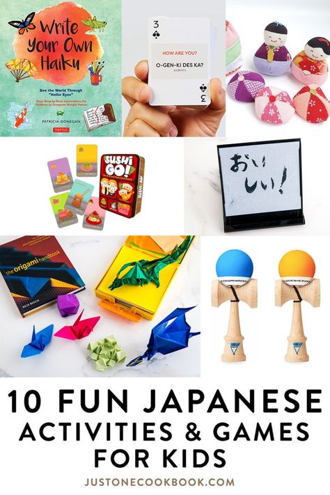 Bring Japanese culture closer to home with these fun mix of activities featuring modern and traditional games that you can do with your kids. We also included resources for the Japanese language for anyone who wishes to learn at home. #japaneseculture #activitiesforkids | JustOneCookbook.com Japanese Elementary School, Japanese Activities, Japan For Kids, Activity Games For Kids, Just One Cookbook, Japanese Games, Japanese Movies, Japan Culture, Cultural Activities