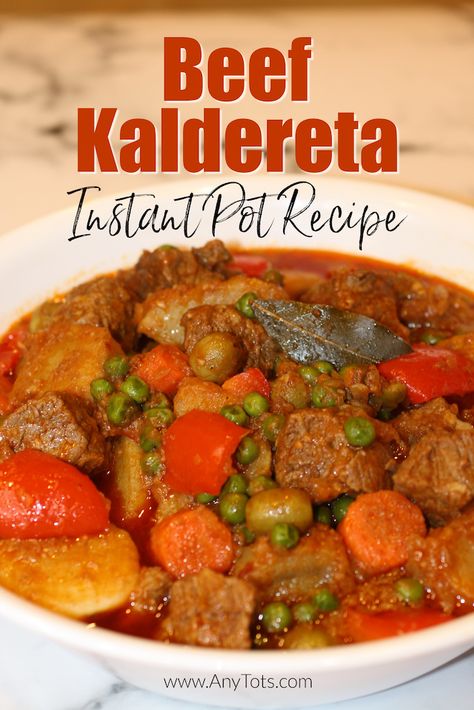 Beef Caldereta Recipe, Kaldereta Recipe, Caldereta Recipe, Beef Caldereta, Easy Filipino Recipes, Spaghetti With Ground Beef, Recipe Instant Pot, Filipino Recipe, Instant Pot Recipe