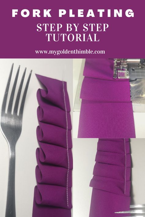 How To Make Pleats In Fabric, Sewing Pleats Tutorial, How To Pleat Fabric, How To Sew Pleats, How To Sew Ruffles Tutorials, Fork Pleats, Pleating Board, Sew Pleats, Sewing Pleats