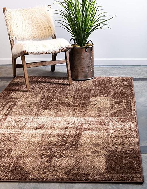 Unique Loom Autumn Collection Casual Solid Vintage Warm Toned Brown Area Rug (9' 0 x 12' 0) Area Rug Brown, Outdoor Table Runner, Shed Colours, All Modern Rugs, Abstract Area Rug, Brown Color Palette, Rugs Uk, Rug Brown, Autumn Collection