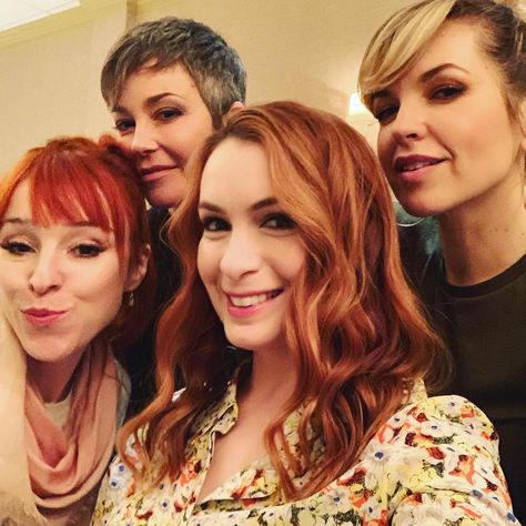 Felicia Day on Instagram: “#ladygoals” Brianna Buckmaster, Rowena Supernatural, Wayward Sisters, Kim Rhodes, Ruth Connell, Supernatural Bloopers, Supernatural Tumblr, Felicia Day, Supernatural Tattoo