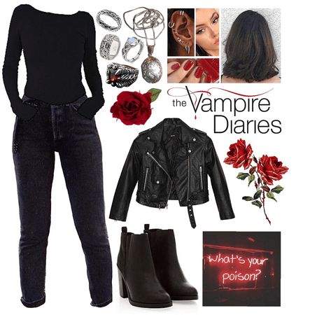 The Vampire Diaries Aesthetic Outfits, Vampire Themed Outfits, Tvd Halloween Costumes Inspired Outfits, Diy Vampire Costume Women Outfit, Tvd Halloween Costumes, Vampire Diaries Outfit Ideas, Modern Vampire Costume, Vampire Diaries Halloween Costume Ideas, Volturi Outfits