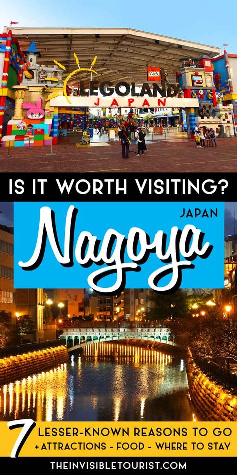 Is Nagoya worth visiting for tourists? These lesser-known Nagoya attractions are reason enough to go! Consider breaking up your Tokyo-Kyoto-Osaka journey and avoid crowds by adding Nagoya to your Japan itinerary! | The Invisible Tourist Kyoto Map, Japan Map, Japanese Stuff, Japan Itinerary, Travel Captions, Nagoya Japan, Japan Travel Guide, Travel Japan, Takayama