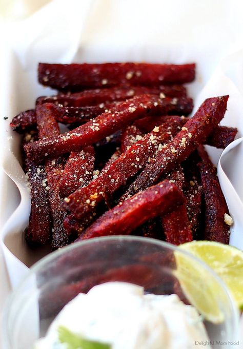 Beet Fries Roasted and Seasoned | Delightful Mom Food Beet Fries, Roast Beets, Cooking Beets, Beet Recipes, Red Beets, Roasted Beets, Recipe For Mom, Veggie Dishes, Holiday Desserts