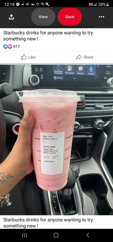 Starbucks Smoothie, Pink Drink Starbucks, Starbucks Drink Menu, Drink Starbucks, Starbucks Drinks To Try, Starbucks Order, Secret Starbucks Drinks, Starbucks Secret Menu Drinks, Healing Era