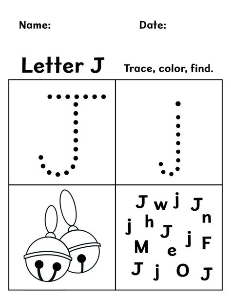 FREE Letter J Worksheets for Preschool! ⋆ The Hollydog Blog J Letter Craft, Letter J Worksheets Preschool, Letter J Worksheet, Letter J Activities, Letter J Crafts, Letter Q Worksheets, Bird Crafts Preschool, Daycare Lesson Plans, Teacher Essentials