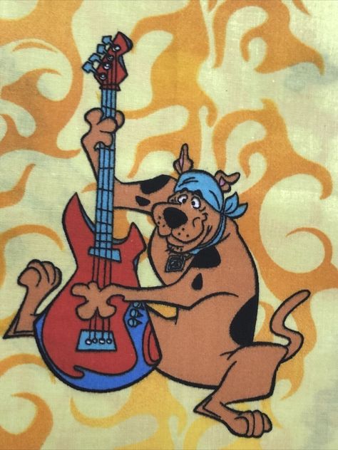 Scooby-Doo Fabric Lot 2 Pcs Yellow Rock Star Green Cotton Crafts Hanna Barbera 4 Scooby Doo Playlist Cover, Scooby Doo Pfp Aesthetic, 1969 Scooby Doo, Hot Dog Water Scooby Doo, Scooby Doo Stuff, Scooby Doo Edit, Old Scooby Doo, Scooby Doo Pfp, 70s Animation