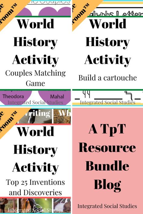 Get a sneak peek of my collection of world history activities built for Google Classroom™. Digital learning doesn't have to be all reading and typing. Read about each resource and follow the links to purchase in my TpT store. History Activities, Matching Activity, Compare And Contrast, Digital Learning, Activity Games, Google Classroom, Women In History, World History, My Collection