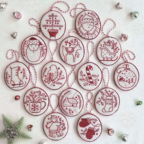 Warmhour Hand Embroidery Christmas, Kathy Schmitz, Embroidery Christmas Ornaments, Kit Christmas, Embroidery Christmas, Embroidery Kit, Christmas Embroidery, Embroidery Kits, Hand Embroidery