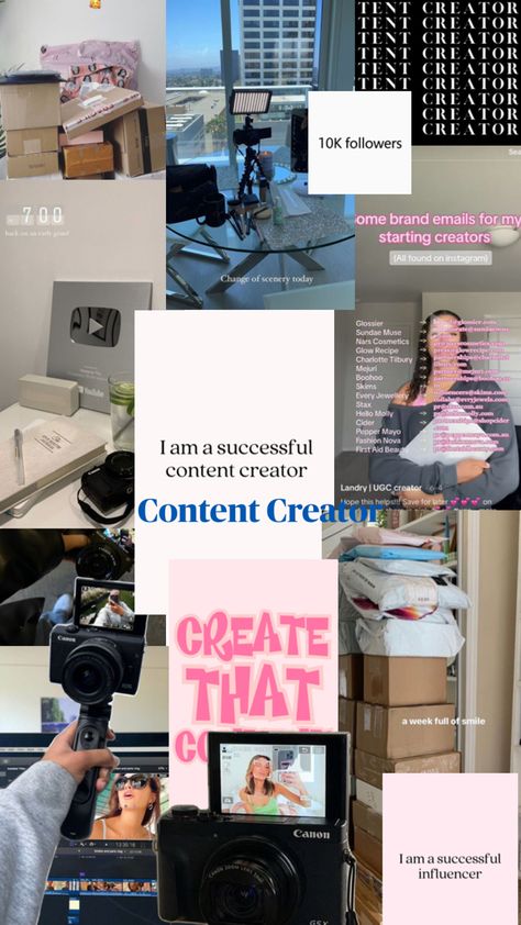 Social Media/ Content Creator Goals 2024 Vision board goals Social Media Vision Board, Content Creator Vision Board, Fame Aesthetic, Social Media Goals, Social Media Content Creator, 2024 Vision Board, Vision Board Goals, 2024 Vision, Media Content