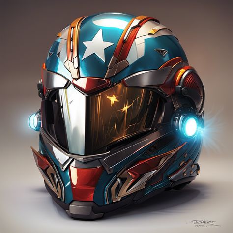 🔥🦸‍♂️ Rev up your engines with the Superheroes Motorcycle Helmet! 🏍️🌟 When it comes to combining style, protection, and a touch of superhero awesomeness, the Superheroes Motorcycle Helmet takes the lead! 🦸‍♂️💥 Imagine cruising down the streets with the wind in your hair (or under your helmet) while sporting a helmet inspired by your favorite Marvel and DC superheroes. Whether you're a fan of the invincible Iron Man, the dark and brooding Batman, or the web-slinging Spider-Man, there's a he Captain America Motorcycle, Dark Helmet, Invincible Iron Man, America Theme, Marvel Fanart, The Invincible, Marvel And Dc, Motorcycle Helmet, Dc Superheroes