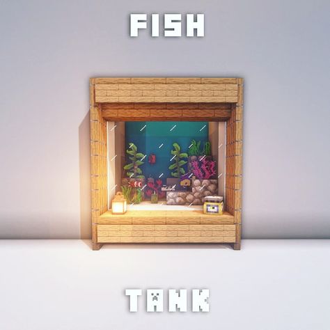 Mincraft Idea Fish Tank, Fishtank Ideas Minecraft, Fish Store Minecraft, Minecraft Fish Tank Ideas, Fish Tank Minecraft, Minecraft Fish Tank, Fish Minecraft, Minecraft Farmen, Minecraft Blueprint