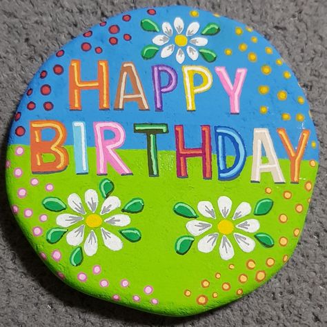 Rock Painting Ideas Birthday, Birthday Rocks, Happy Birthday Rocks, Happy Birthday Rock Painting Ideas, Happy Birthday Rock Painting, Birthday Painted Rocks, Happy Birthday Painted Rocks Ideas, Happy Birthday Painted Rocks, Birthday Rock Painting Ideas