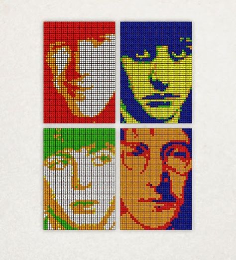 Beatles Crafts, 4k Wallpaper Android, Perler Crafts, Cross Stitch Baby, Ringo Starr, George Harrison, Stitching Art, Alpha Patterns, Perler Bead Patterns