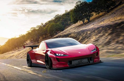 Tesla Roadster, Body Kit, Tesla, Digital Design, Sports Car, Cars, Vehicles