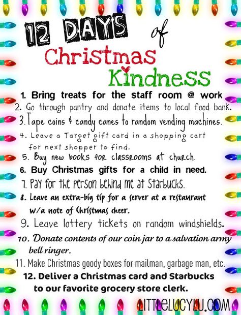 Christmas Kindness, Noel Christmas, Christmas Games, 12 Days Of Christmas, Christmas Activities, Random Acts Of Kindness, Christmas Joy, 12 Days, Christmas Cheer