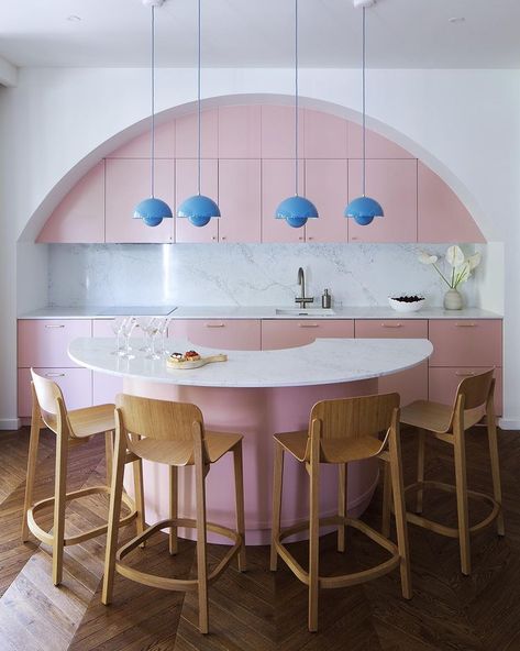 Ralitsa Genkova (@raligenkova) • Instagram photos and videos Kitchen With Arch, Dressing Table Design, Deco Rose, Pink Kitchen, Young Family, Interior Design Art, Eclectic Interior, Dream House Decor, Interior Inspo