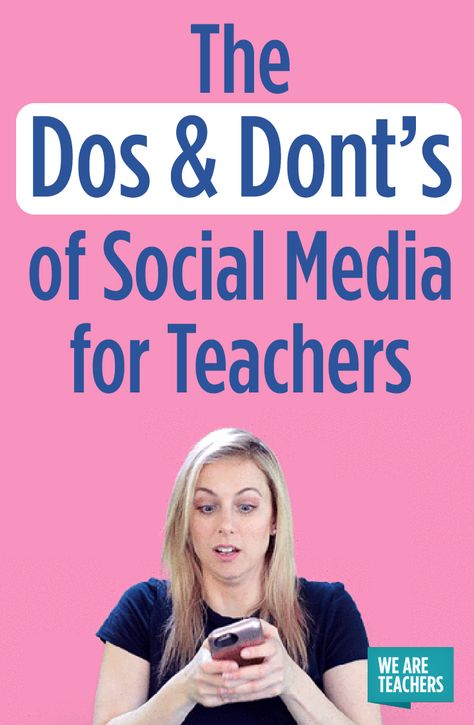 The Dos and Don'ts of Social Media for Teachers - WeAreTeachers Managing Social Media, We Are Teachers, Social Media Resources, Teaching Technology, Instructional Technology, Teacher Lesson Plans, Dos And Don'ts, Teaching Inspiration, Teaching Life