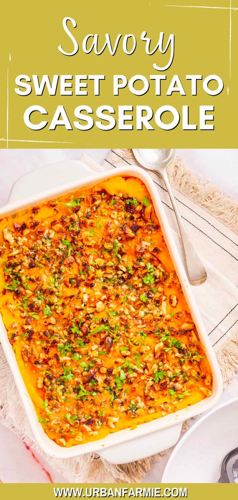 Savory Sweet Potato Casserole, Savory Sweet Potato Recipes, Savory Sweet Potato, Sweet Potato Casserole Healthy, Casseroles Recipes, Best Sweet Potato Casserole, Sweet Potato Side Dish, Sweet Potato Sides, Sweet Potato Casserole Easy