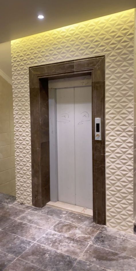 Lift Wall Cladding Design Granite, Lifts Design, Lift Wall Cladding Design, Lift Wall, Wall Cladding Designs, Design Tiles, Cladding Design, Lift Design, Odaiba