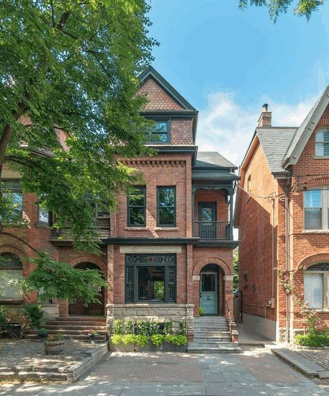 Old Red Brick Home in Toronto Gets an Inspiring Upgrade Toronto Houses, Victorian Renovation, Modern Renovation, Edwardian House, Red Brick House, Brick Exterior House, Modern Architects, Architecture Exterior, Dream House Exterior