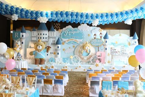 prince and princess of teddyland | CatchMyParty.com Bear Birthday Party Ideas, Teddy Bear Birthday Theme, Royal Prince Birthday Party, Prince Birthday Theme, Teddy Bear Birthday Party, Birthday Theme Decoration, Prince Birthday Party, Girls Birthday Party Themes, Prince Birthday