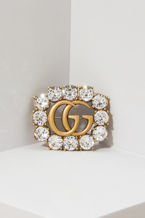 Gucci Metal Double G brooch with crystals #AffiliateLink #Ad Pitti Palace, A M, Anna Dello Russo, Baroque Style, Alessandro Michele, Baroque Fashion, Glamour Fashion, Contemporary Jewelry, Source Of Inspiration