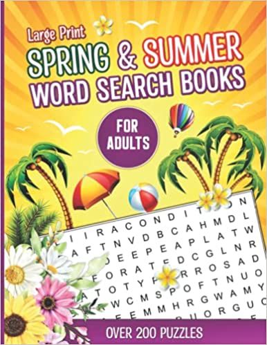 Spring & Summer Word Search Books for adults Large Print: 100 Large Print Word Search Puzzle Book for Seniors, Adults, and Teens! - with Solutions.: Soucie, Karen: 9798437071427: Amazon.com: Books Word Search Book Cover, Word Search Books, Summer Word Search, Large Print Word Search, Word Search Book, Free Word Search Puzzles, Bible Word Searches, Free Word Search, Summer Words