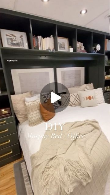 Shavonne Flegel on Instagram: "DIY Murphy Bedroom / Office!✨

We started building this project two years ago, and it’s completely changed the way we use this space in our bungalow. Now, we are adding a laundry area to the mix! Turning the large unused closet in this space in to a laundry space to be proud of. Stay tuned! 🛠️ 

✨Follow @onceuponabungalow for more home & DIY! 

✨DIY Kit linked in bio! 

#diyproject #thrifted #thrifty #murphybed #thriftfind #diyprojects #murphybeds #diy #diys #reno #renovation #renovations #renolife #woodworking #woodworker #woodwork #wooddesign #office #officedesign #guestbedroom #bungalow #thrifter #diyinspiration #diyideas #diydecor #officeinteriors #homeoffice #hgtv #hgtvmagazine #hgtvdesign" Murphy Bedroom, Guest Room Office Ideas, Murphy Bed Office, Home Office Guest Room Combo, Home Office/guest Room, Laundry Space, Murphy Bed Diy, Office Guest Room, Guest Room Office