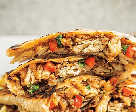 Spiced Chicken-Stuffed Turkish Flatbread (Gözleme) | Sysco Foodie Gozleme Recipe, Turkish Flat Bread, Turkish Flatbread, Turkish Chicken, Flatbread Dough, Chicken Tenderloin, Spiced Chicken, Flat Breads, Chicken Stuffed