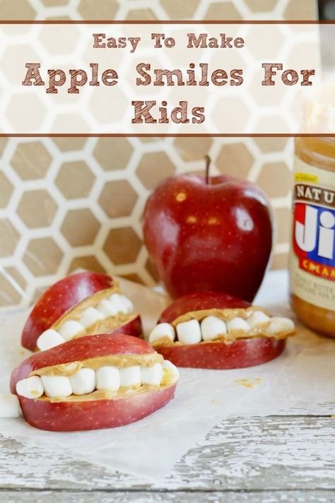 Easy To Make Apple Smiles For Kids Apple Smiles, Super Healthy Snacks, Fishing Cupcakes, Apple Bite, Birthday Goals, Creative Snacks, Cute Snacks, Quick Easy Snacks, Fun Kids Food