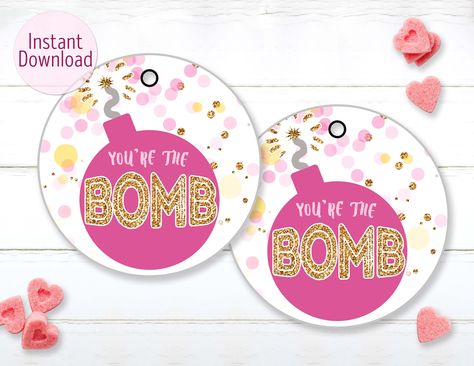 You Are The Bomb, You're The Bomb, Youre The Bomb, Teacher Thank You Cards, The Bomb, Teacher Thank You, Personalized Favors, Pink Gifts, Bath Bomb