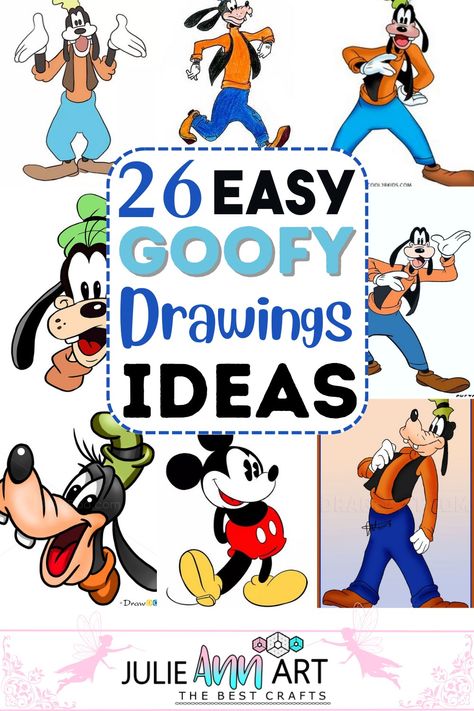 Are you ready to have fun with the hilarious and loveable Disney character Goofy drawing? Do you want to show off your creativity and make your masterpiece featuring your favorite goofy character? If so, you have come to the right place! Goofy Cartoon Drawing, Drawing Disney Characters, Disney Characters Easy, Disney Characters Goofy, Goofy Character, Easy Cartoon Characters, Drawing Disney, Easy Disney Drawings, Disney Bedrooms