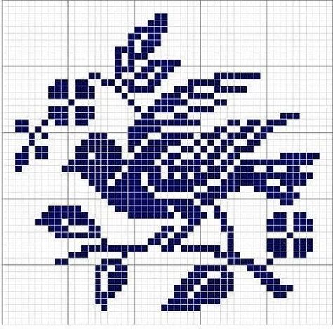 Bird Diagram, Knit Inspiration, Cross Stitch Freebies, Alex Mill, Crochet Birds, Tapestry Crochet Patterns, Pola Kristik, Cross Stitch Bird, Pixel Pattern