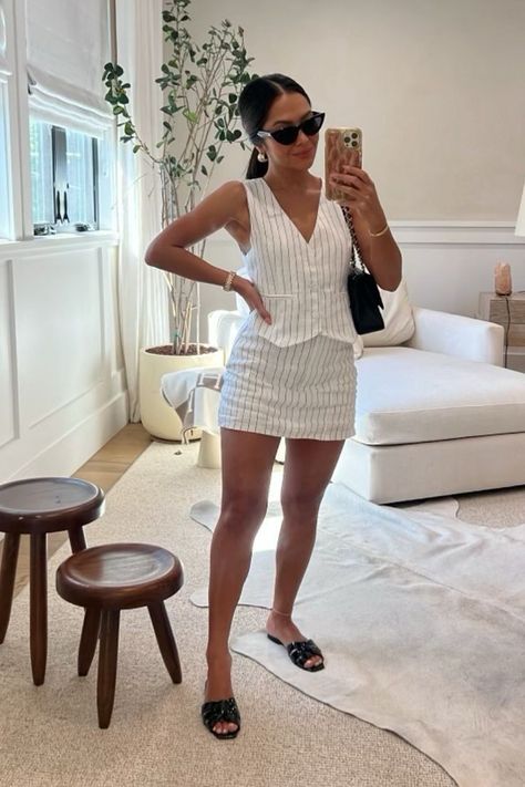 Nuetral Pallete Outfits Women, Luxury Summer Outfits Classy, 2 Piece Summer Outfit, Chic Dress Classy, Looks Pinterest, Linen Vest, Classic Style Outfits, Stylish Work Attire, Effortlessly Chic Outfits