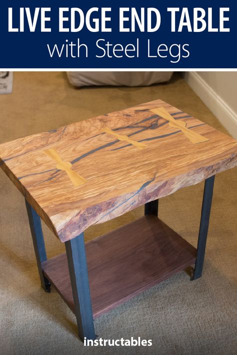 Live Edge Side Table Diy, Live Edge End Table Diy, Wood Work Table, Live Edge End Table, Timber Joinery, Japanese Joinery, Diy Side Table, Table Live Edge, Woodworking Bed