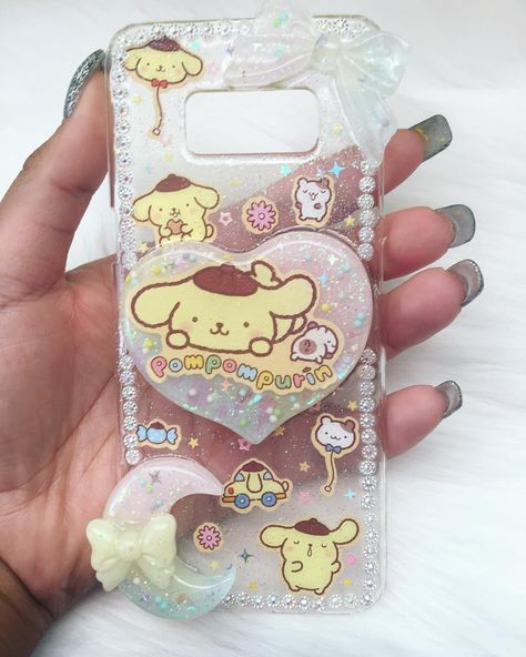 Pompompurin Phone Case, Samsung S8 Phone Cases, Sanrio Items, Phone Cases Samsung, Widget Board, Phone Case Diy Paint, Decoden Phone Case, Really Cute Nails, Samsung S8